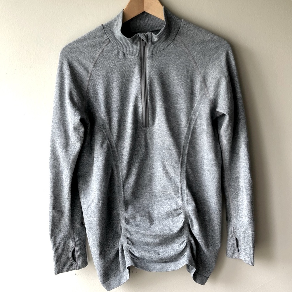 Athleta Quarter Zip Pullover Gray Large